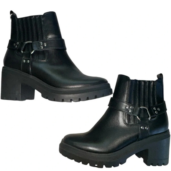 NWOT Sincerely Jules Black Dolphin Moto Ankle Boots 7.5 - Picture 3 of 10